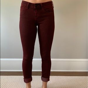 Maroon skinny jean
